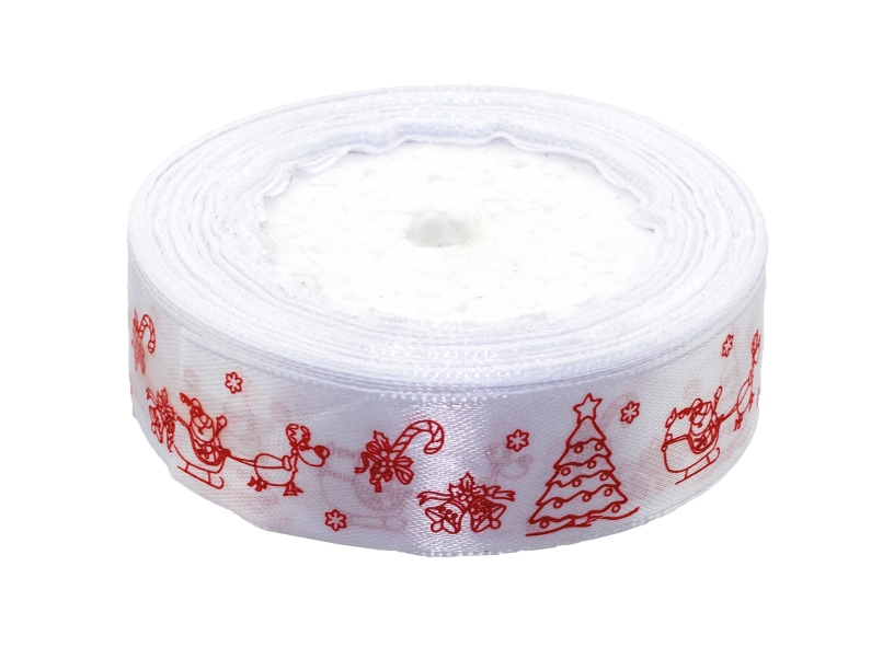 Wstążka satynowa Boże Narodzenie 25mmx22m WSX25-12 Brewis